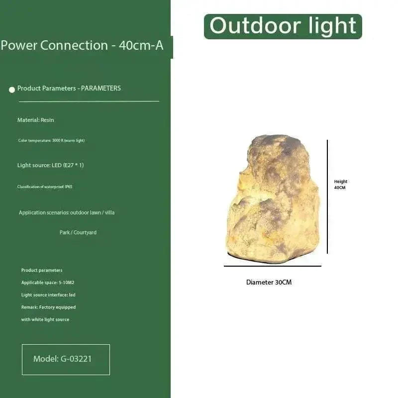 LumenRock Garden Stone Outdoor Lantern